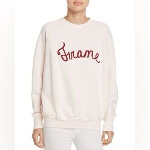 Frame Denim Cream Sweatshirt with Red Logo XS